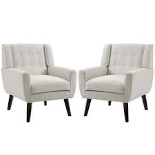 uixe mid century modern on beige accent arm chair set of 2
