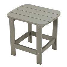 Plastic Outdoor Side Table In Gray