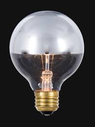 3 Inch 60 Watt Globe Clear Light Bulb With Silver Bowl 47152 B P Lamp Supply