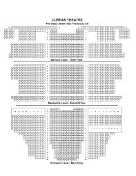 Curran Theatre Seating Curran Theater Seating Chart San