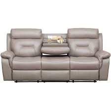 light gray leather reclining sofa