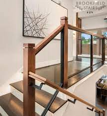 16 Glass Staircase With Wood Railing