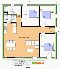 plan maison 90 m2 moderne