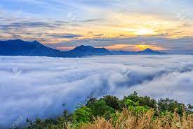 Landscape Lot Of Fog Phu Thok Mountain At Chiang Khan ,loei Province In  Thailand. Stock Photo, Picture And Royalty Free Image. Image 72089581.