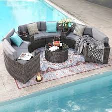 Curved Sofa Patio Furniture Sets