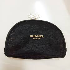 chanel makeup lace pouch original vip