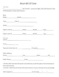 Free Printable Bill Sale Form Boat Of Basic Simple For Vehicle