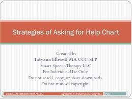 Strategies Of Asking For Help Chart