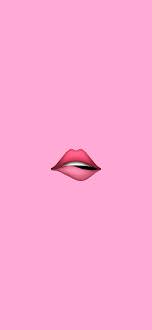 minimalist emoji wallpaper w biting lip