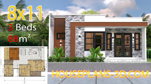 house design 8x11 with 3 bedrooms full