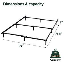 zinus compack king black metal bed