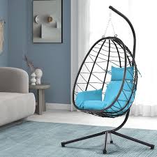 Afoxsos Black Steel Egg Chair With