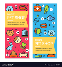 Pet Shop Flyer Banner Placard Set Royalty Free Vector Image