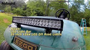 E Z Go Nilight 20 Inch 126w Light Bar Installation Youtube