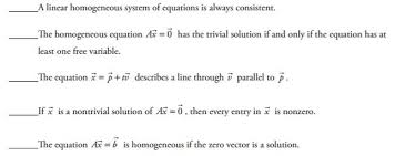 Solved A Linear Geneous System Of