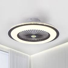 23 5 W Led Acrylic Ceiling Fan Lighting Kids Grey White Dark Coffee Round Bedroom 5 Blades Semi Flush Mounted Lamp Beautifulhalo Com