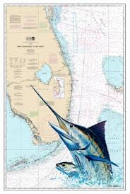 Steve Whitlock South Florida Marlin Nautical Chart Art In