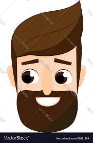 cartoon bearded man face friendly