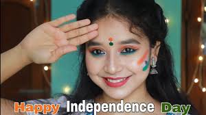 indian flag inspired makeup look tri