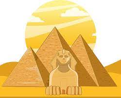 ancient egyptian and pyramids cartoon