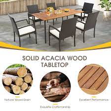 Patio Acacia Wood Dining Table With