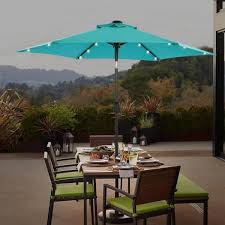 Steel Solar Patio Market Umbrella