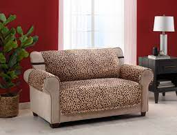 leopard plush furniture cover