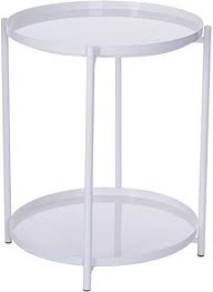 Metal End Table 2 Tier Small Round