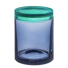 Glass Jar In Blue And Aqua