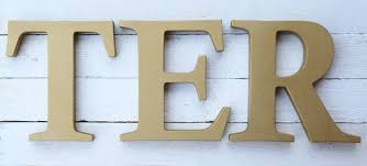 Wooden Wall Letters Gold Letters Custom