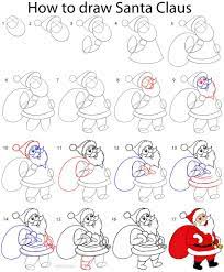 Drawing santa's legs is very similar to drawing his arms. How To Draw Santa Clause Step By Step Drawing Tutorial With Pictures Cool2bkids How To Draw Santa Santa Claus Drawing Santa Claus Drawing Easy