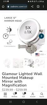 zadro glamour lighted wall mounted