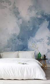 White Blue Watercolor Wallpaper Mural