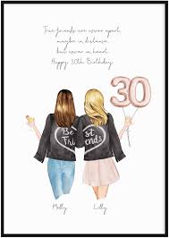 This humor based card is guaranteed to make her laugh this year! Personalised 30th Birthday Print Best Friend Gifts Printy