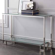 glass console table