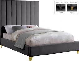 via velvet grey queen bed 336 only
