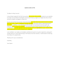 Writing a business letter is not easy, especially if you are not accustomed to it. Http Myrbs Business Rutgers Edu Sites Default Files Uploads Mfina Students Sample Cover Letter Pdf