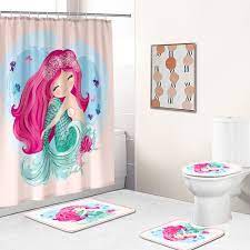little mermaid bathroom rugs shower