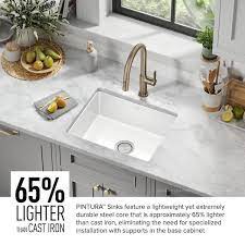 undermount kitchen sink in white