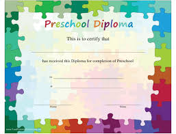Preschool Diploma Certificate Template Download Printable