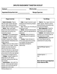 Employee Reassignment Transition Checklist Doc Template