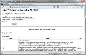 using the webbrowser control in asp net