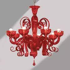 Sogno Red Murano Glass Chandelier