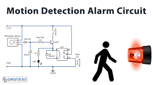 motion detector alarm circuit with pir