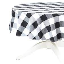 70 round tablecloth black white