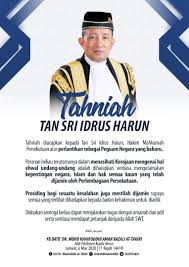 Tan sri idrus harun has been appointed as the attorney general with immediate effect. Ust Dr Khairuddin At Takiri Facebook
