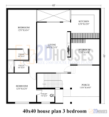 40x40 house plans 3 bedroom with car