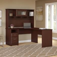 A computer desk student is most basic type of desktop. Cabot 60w L Shaped Computer Desk With Hutch And Drawers In Harvest Cherry Bush Furniture Cab046hvc