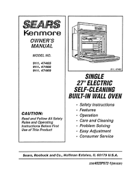 sears kenmore 911 47465 owner s manual
