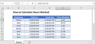 how to calculate hours worked excel